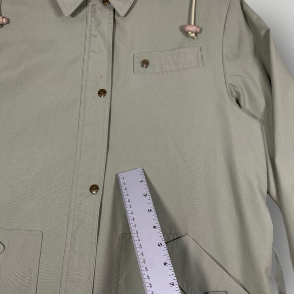 Etienne Aigner Vintage Belted Short Greenish Trench Coat Woman's‎ 10 Classic - Picture 10 of 16